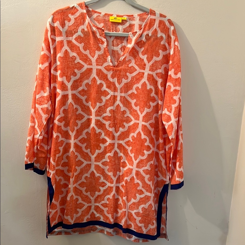 Roberta Roller Rabbit Orange and White Patterned Women's CoverUp